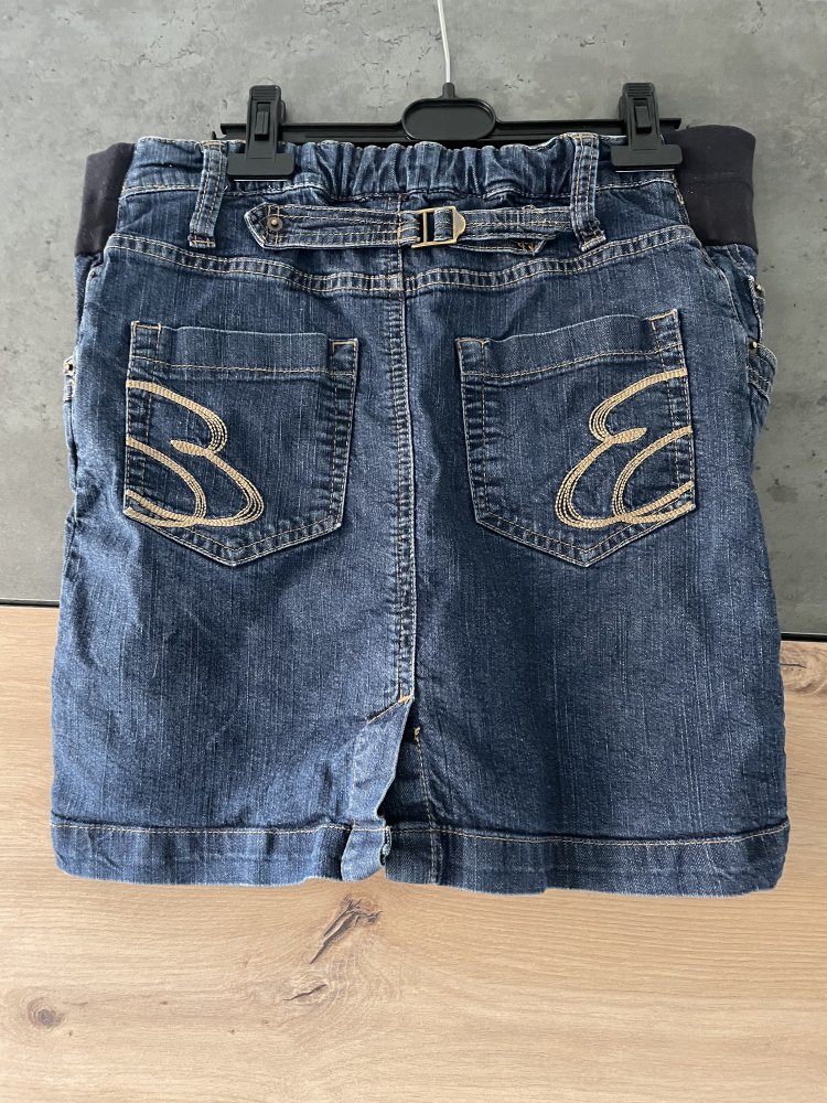 Umstandsrock - Schwangerschaftsrock - gemütlich - Jeans Rock - Mini - Bauchband - S