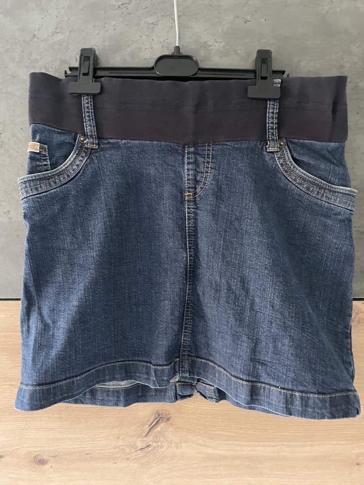 Umstandsrock - Schwangerschaftsrock - gemütlich - Jeans Rock - Mini - Bauchband - S