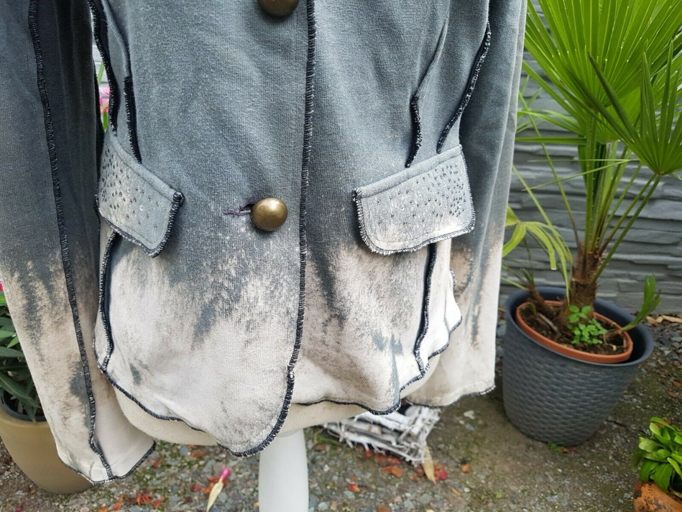 *** Weiche Sweat Jacke ~ Blazer ~ Strass ~ Used Look ***