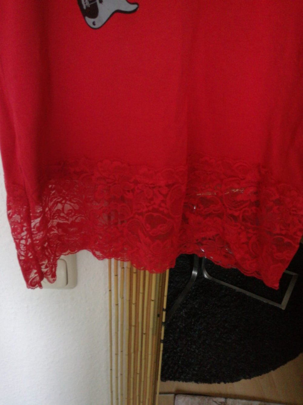 *** Long Shirt mit Spitze & Druck ***