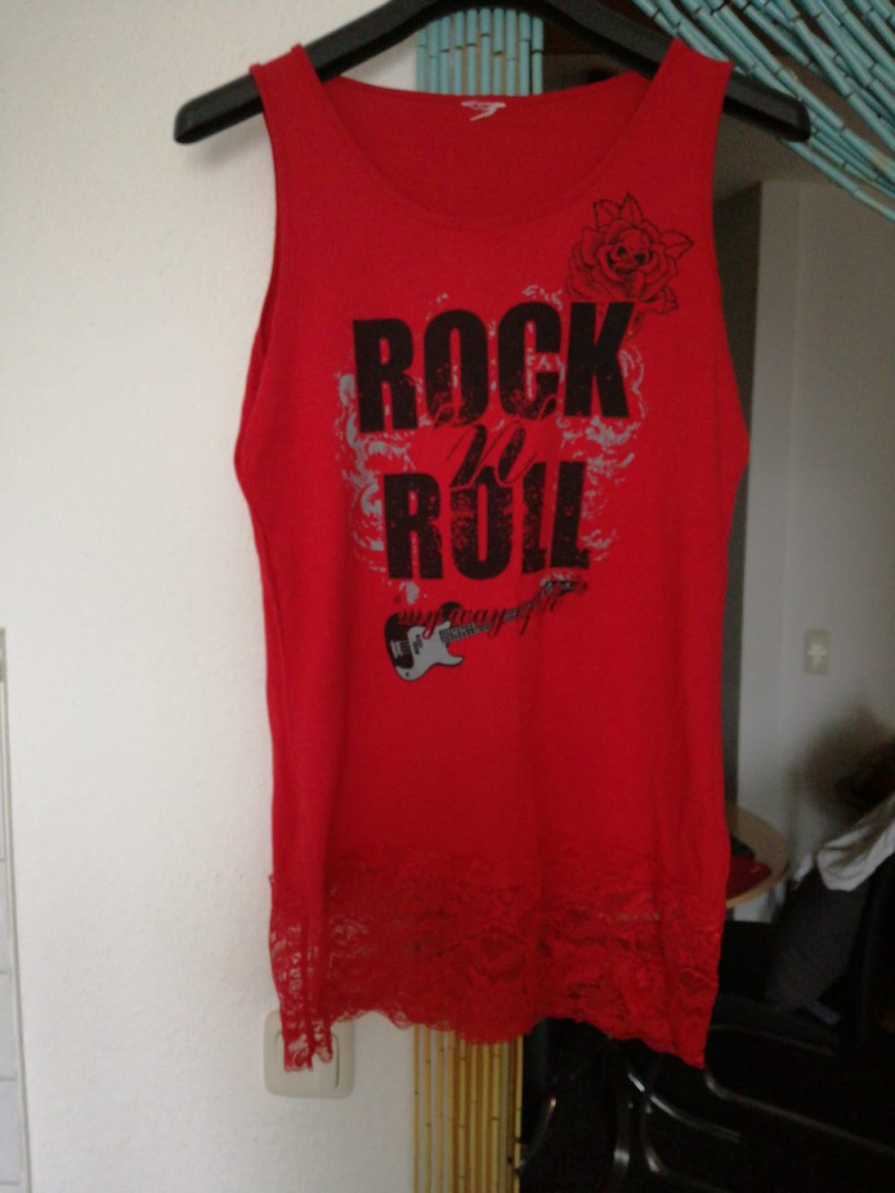 *** Long Shirt mit Spitze & Druck ***