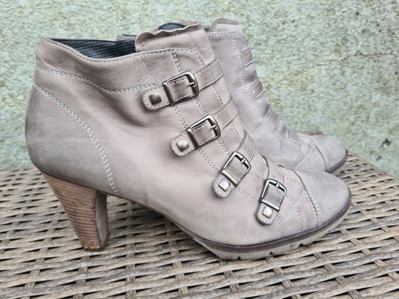 *** Weiche ~ Echtleder ~ Stiefeletten ~ Hosenschuh ~ Schattiert ***