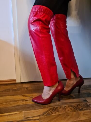 *** Unikat ~ Weiche Echt ~ Leder ~ Chaps Overknees ***