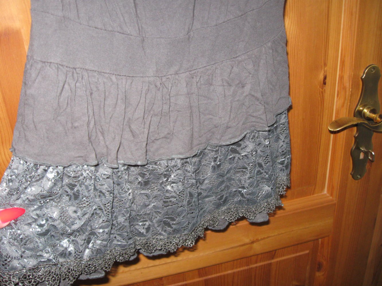 *** Verspieltes Shirt Mini Kleid mit Spitze ***