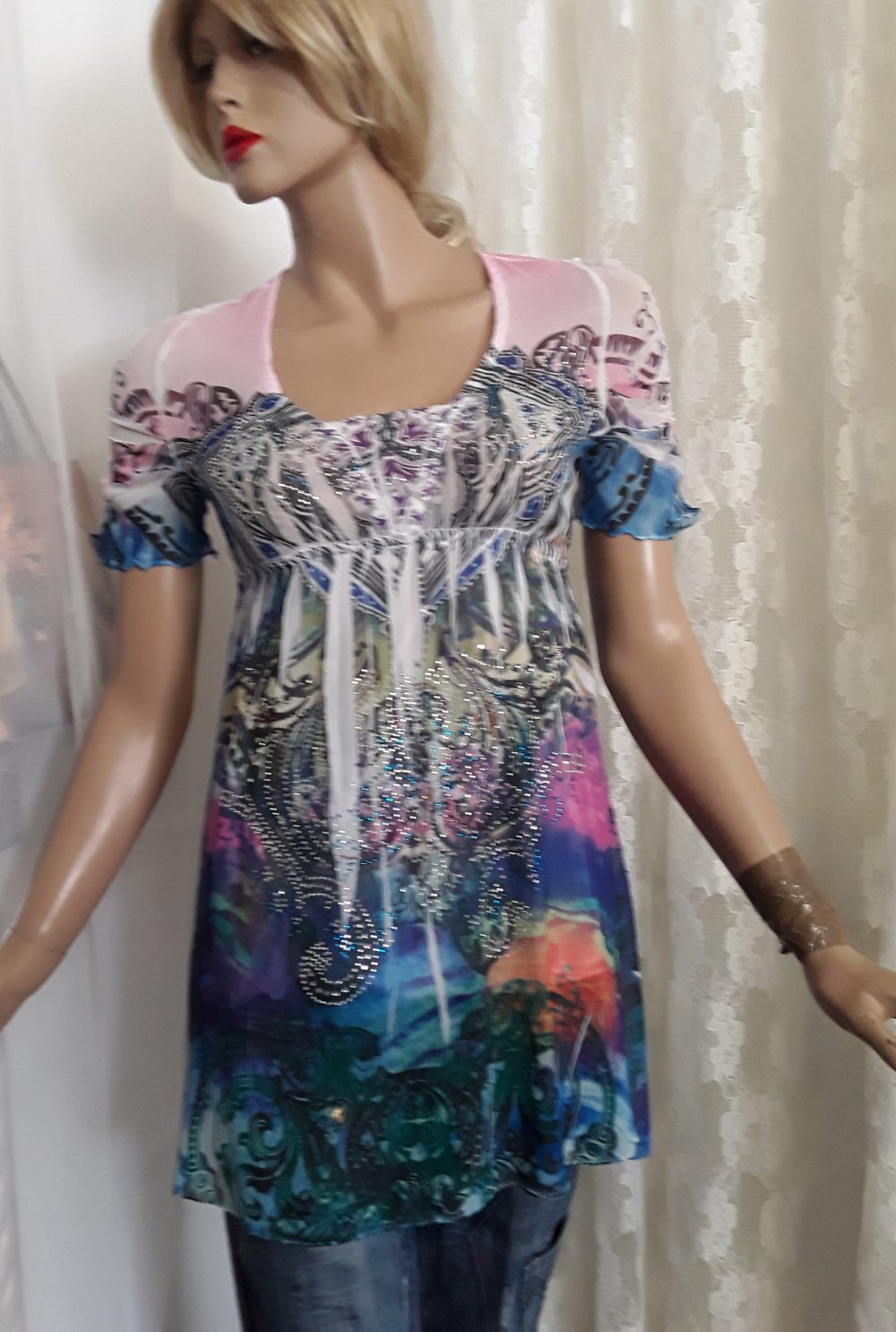 Tunika-Kleid gecrashed und Glitzer