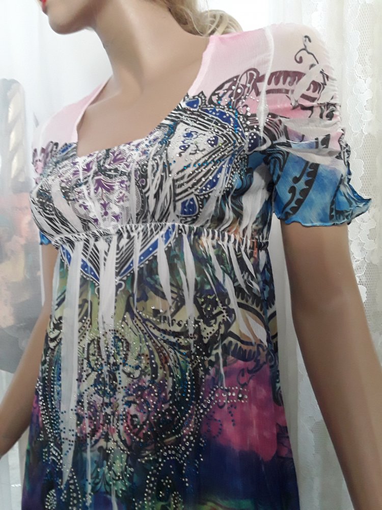 Tunika-Kleid gecrashed und Glitzer