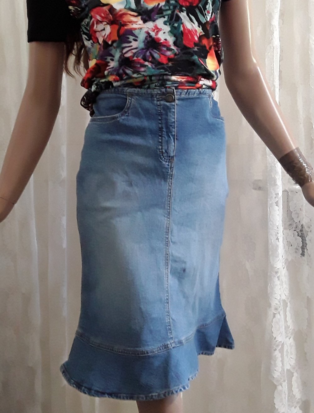 Jeansrock Used-Look stretchig