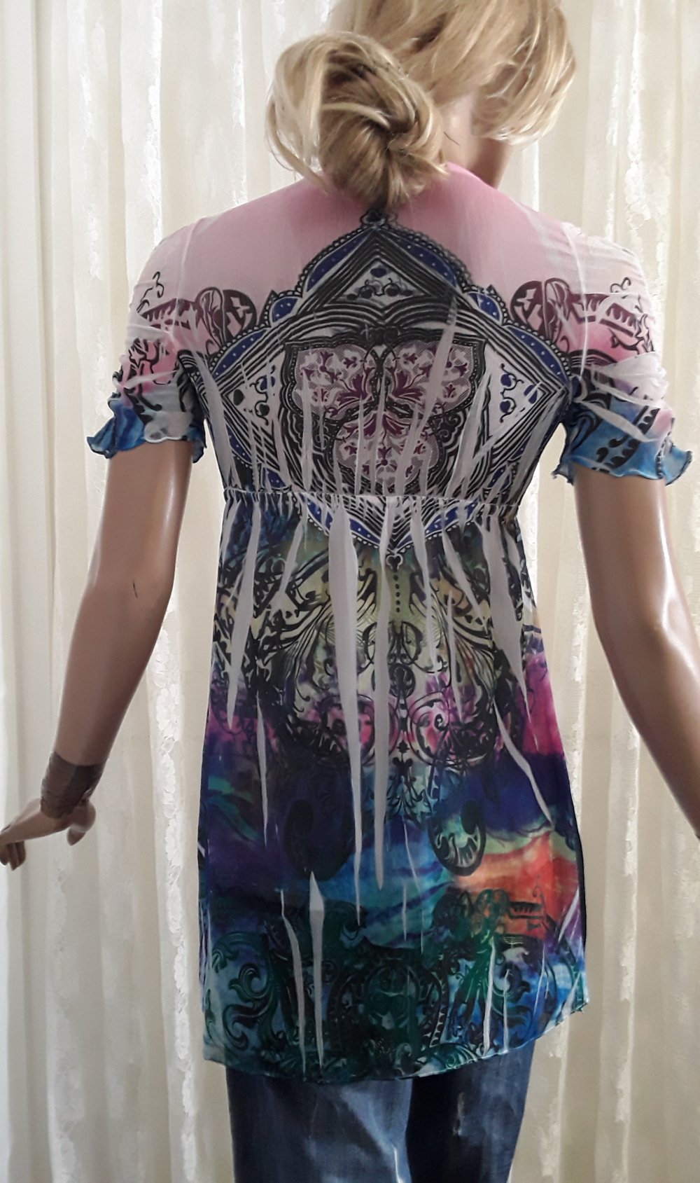 Tunika-Kleid gecrashed und Glitzer