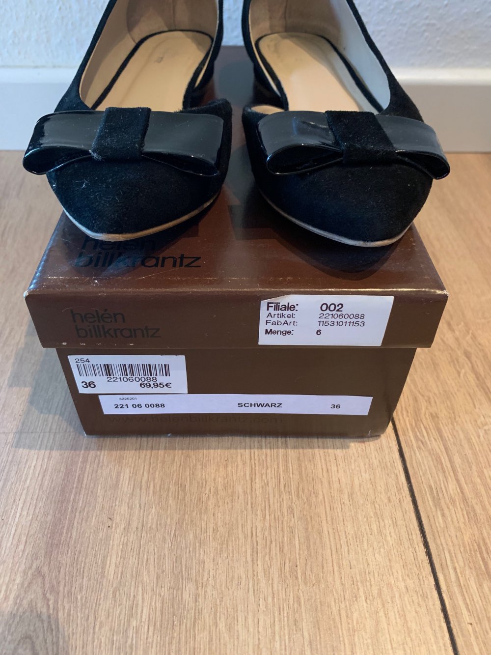 Helen Billkrantz Ballerinas mit Schleife Spitze Schuhe Sandalen Größe 36