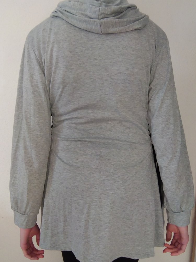 Hoodie Kleid grau Schnürung neu