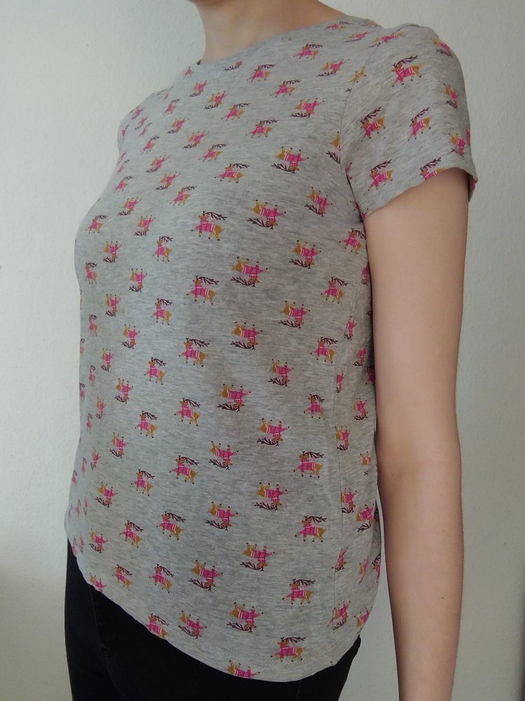 T shirt grau Allover Print Rentiere, Weihnachen