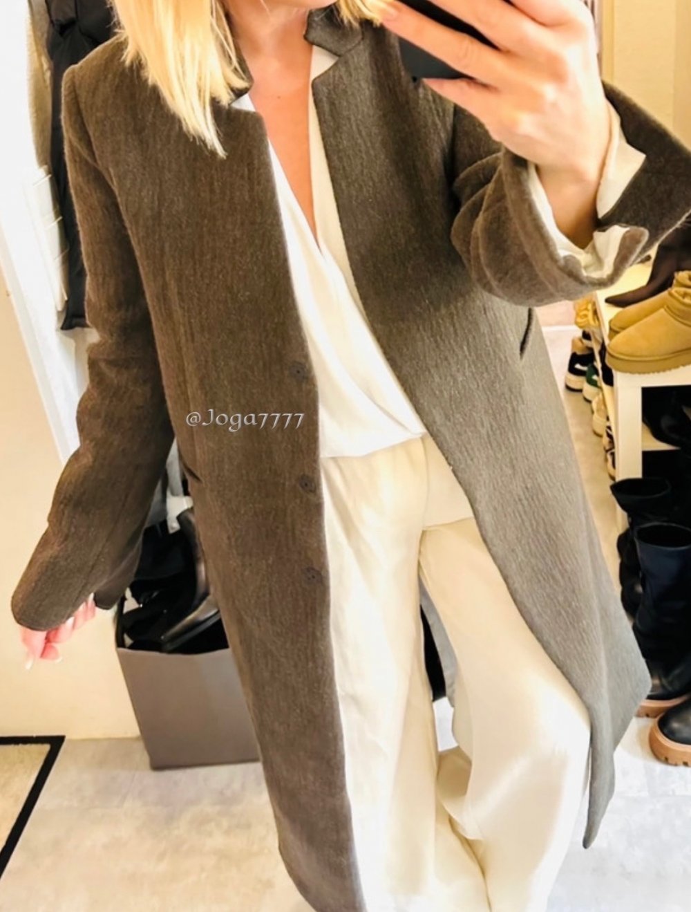 Zara manteco wolle maxi Mantel XL 42 neu Khaki