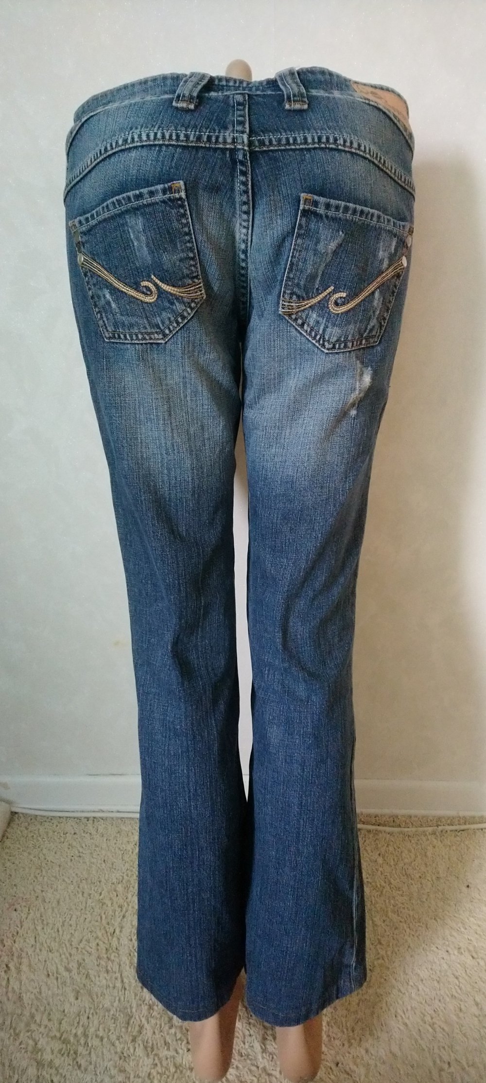 Destroyed Bootcut Jeans ~ Strass ~ Hose