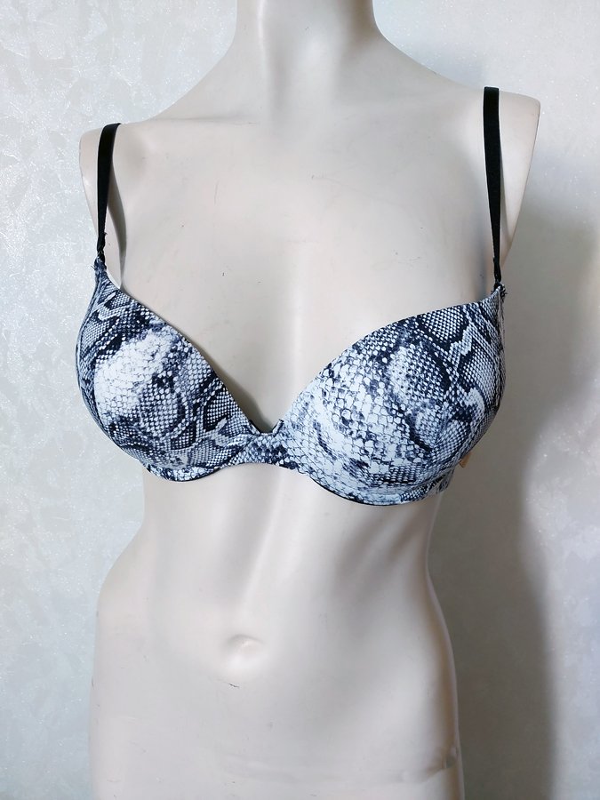 Schlange ~ Maxi Push-up BH ~ schwarz ~ Muster ~ Animal ~ weiß