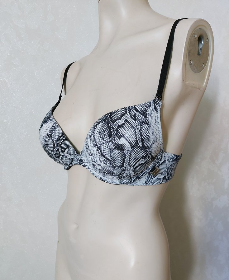 Schlange ~ Maxi Push-up BH ~ schwarz ~ Muster ~ Animal ~ weiß