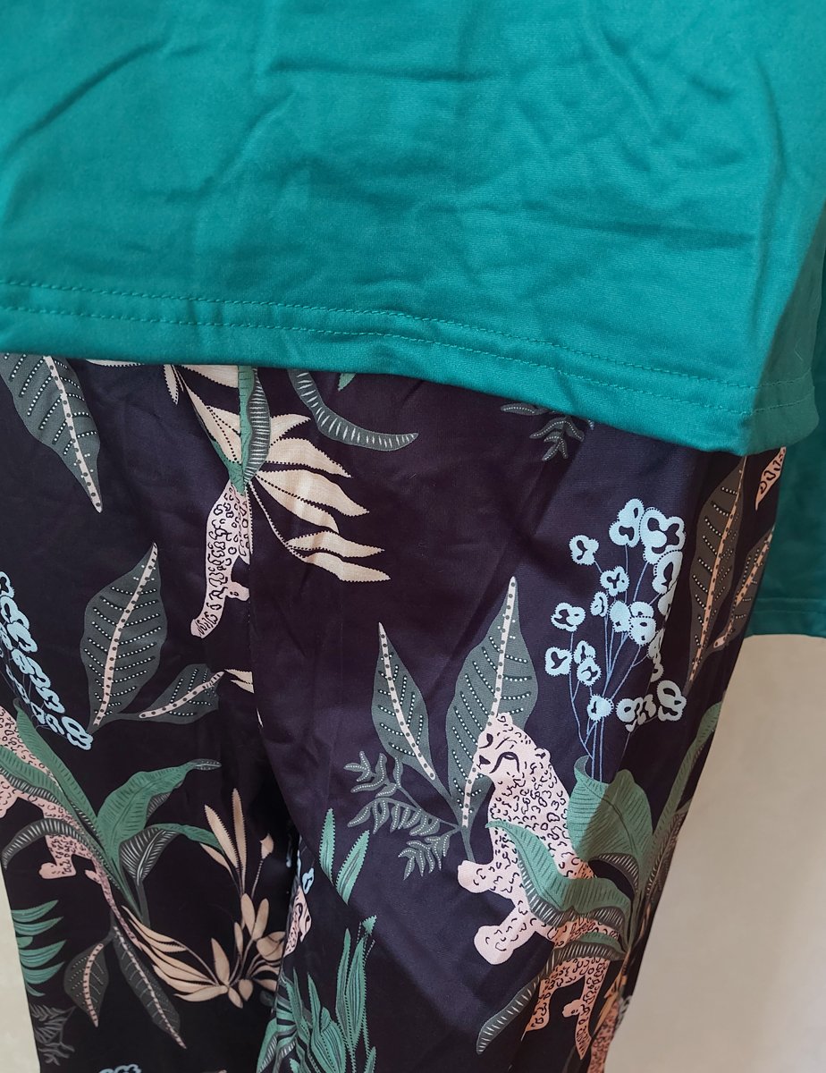 Pyjama Set ~ Blätter ~ Grün ~ gemürlich ~ Schlafanzug ~