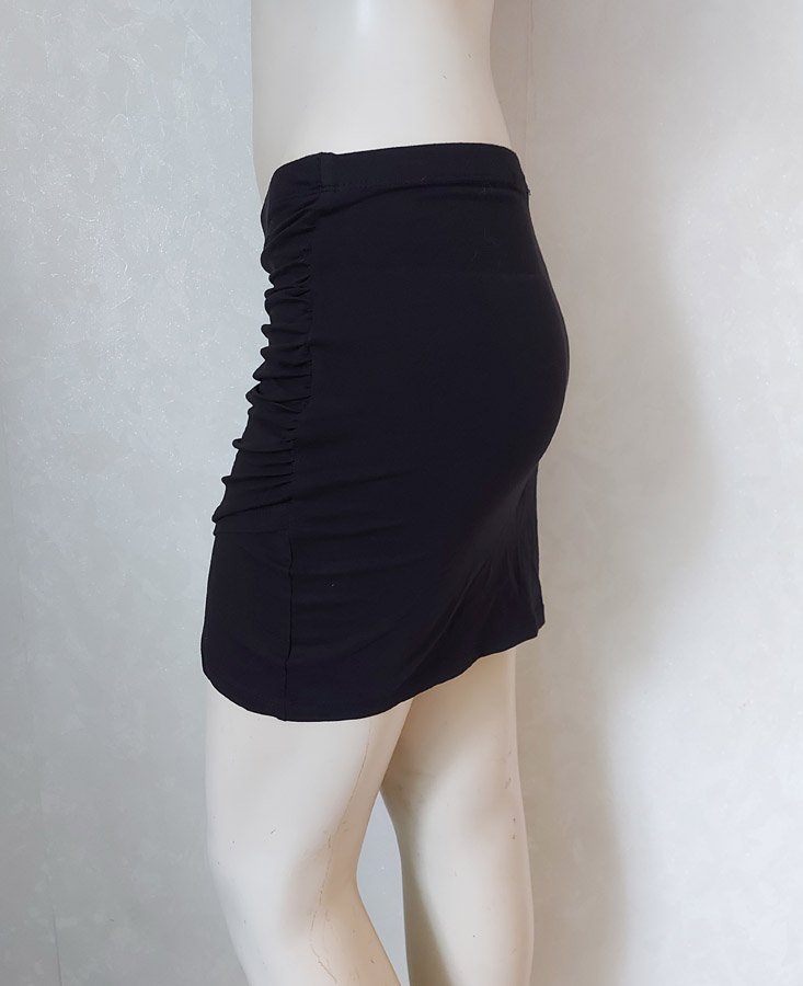 Minirock ~ Gerafft ~ Wickeloptik ~ S ~ 36/38 ~ schwarz ~ kurz