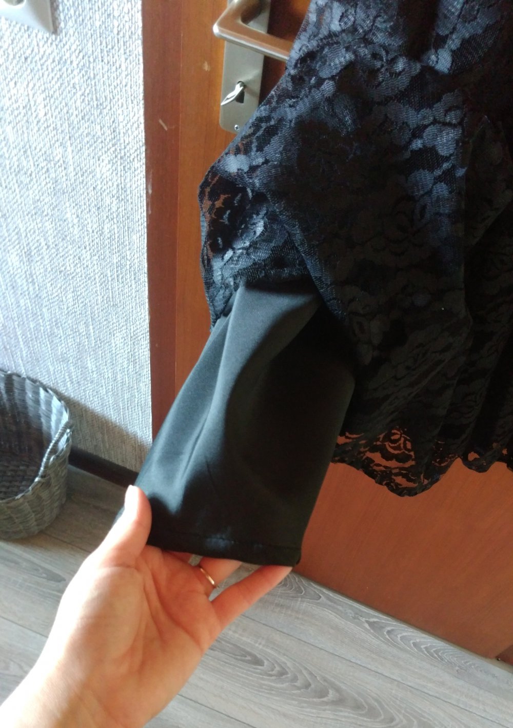 Edles Vintage Schwarzes Spitzen Midi/ Maxi Kleid 38 S-M Damen