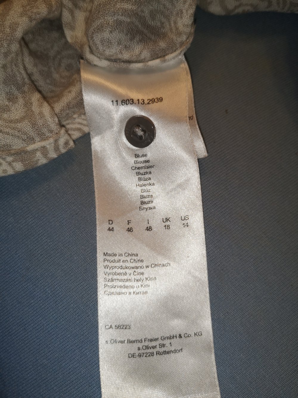 Bluse Gr.44 ohne Arm S.Oliver