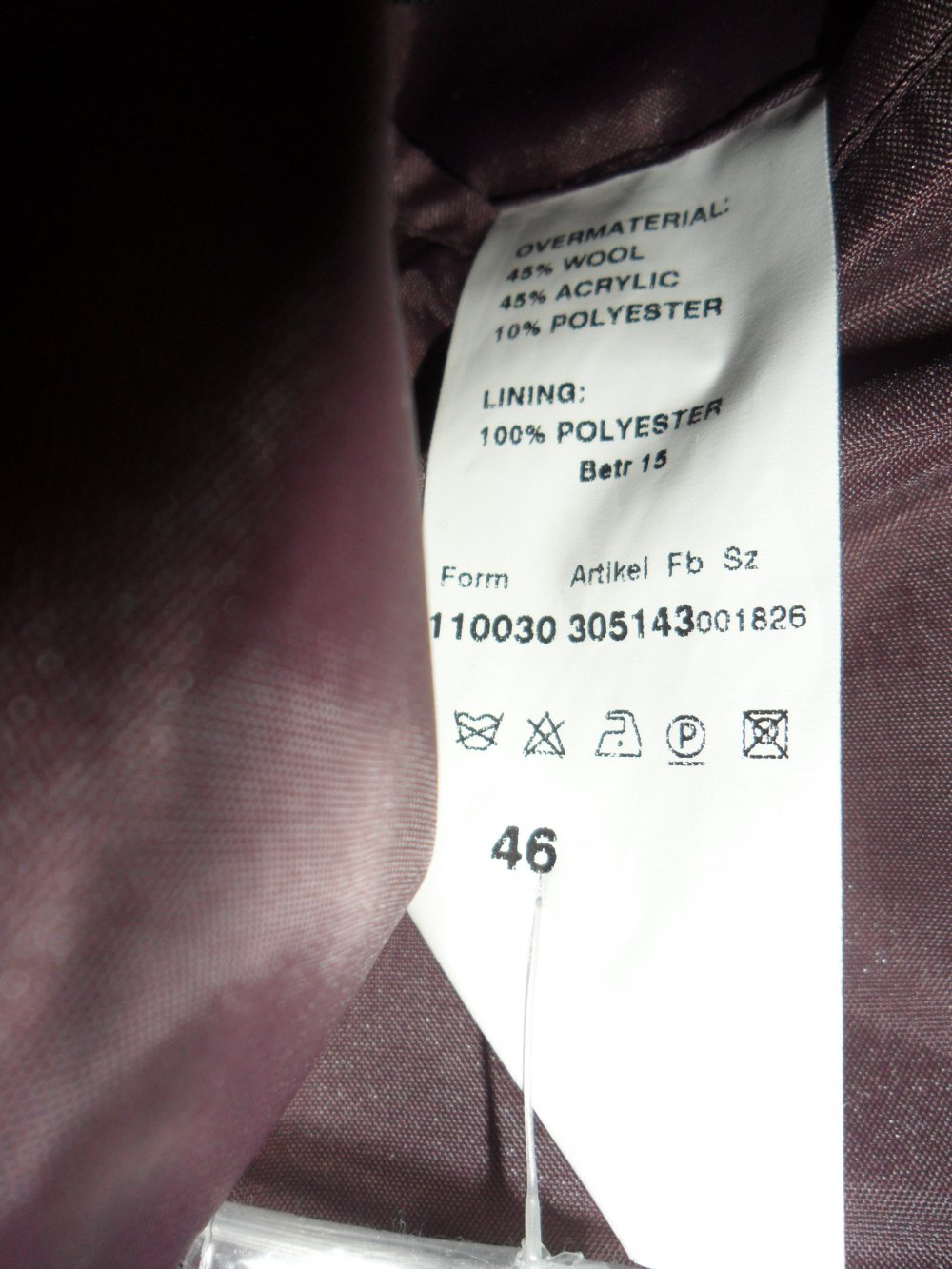 Mantel für Herren Gr.46