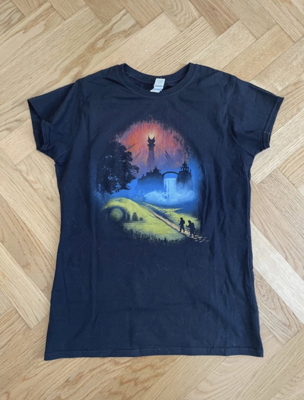 Qwertee-Shirt Herr der Ringe, Ladies L wie M