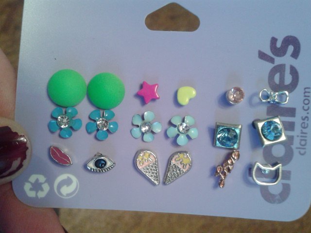 Ohrringe, Ohrstecker, bunt, Blümchen, Herz, Stern, Glitzer