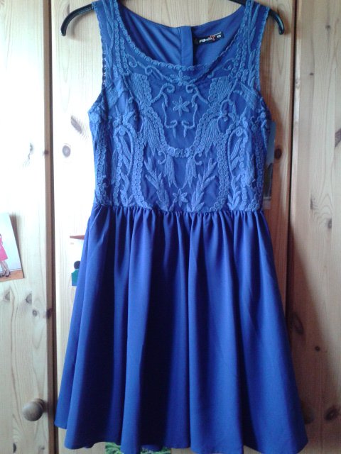 hübsches Kleid in blau, XS, Spitze, edel, Cocktailkleid