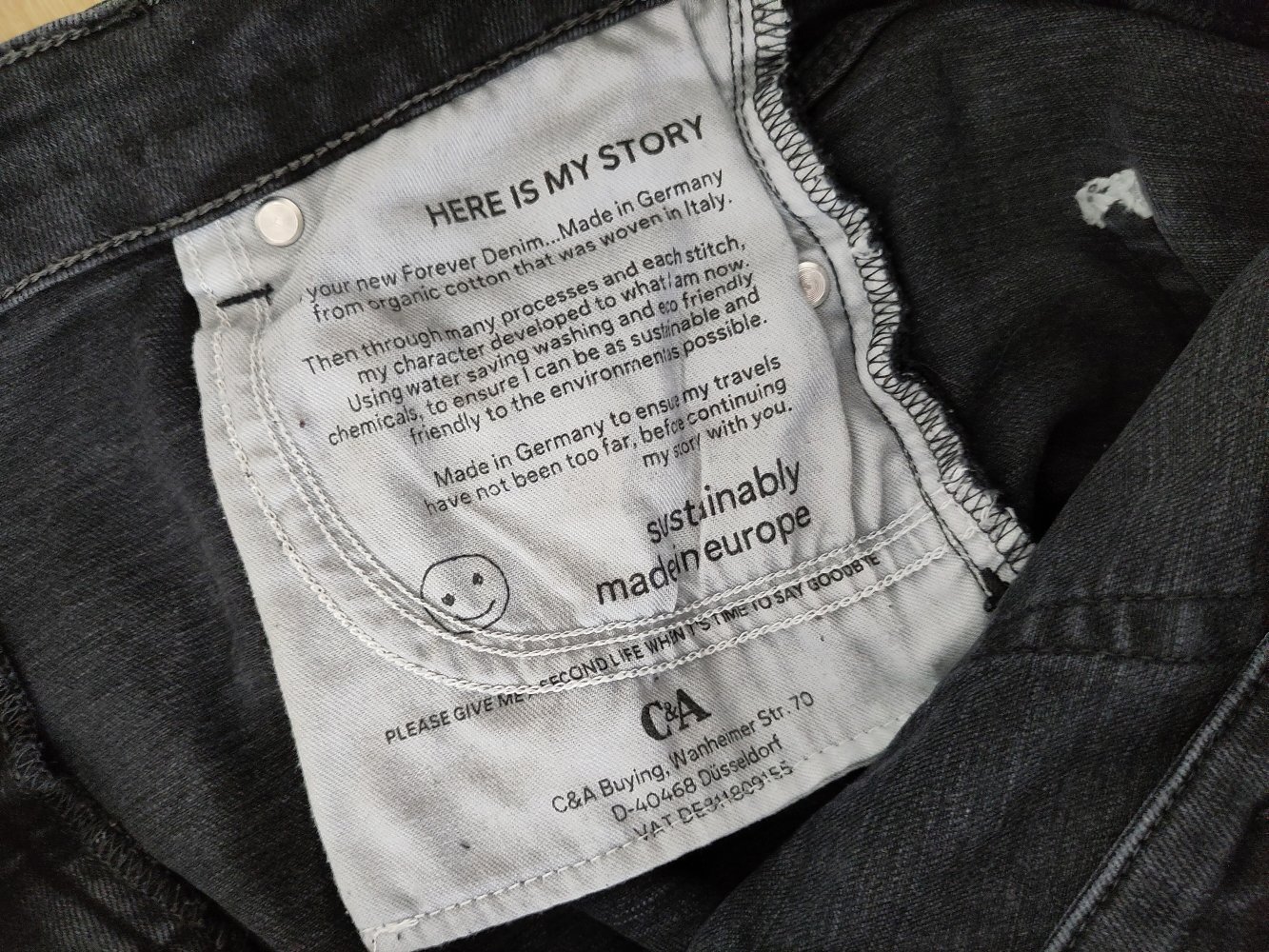 Schwarze lange Jeans, Größe 44