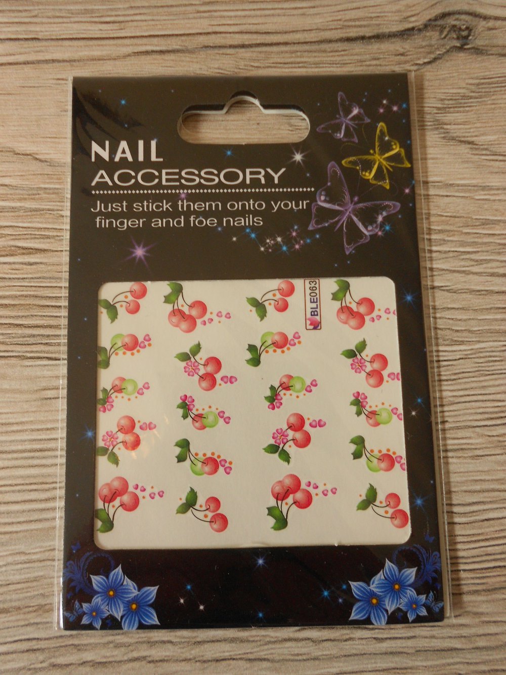 Nagelsticker Water decals Kirschen für Nail-Art Nageldesign