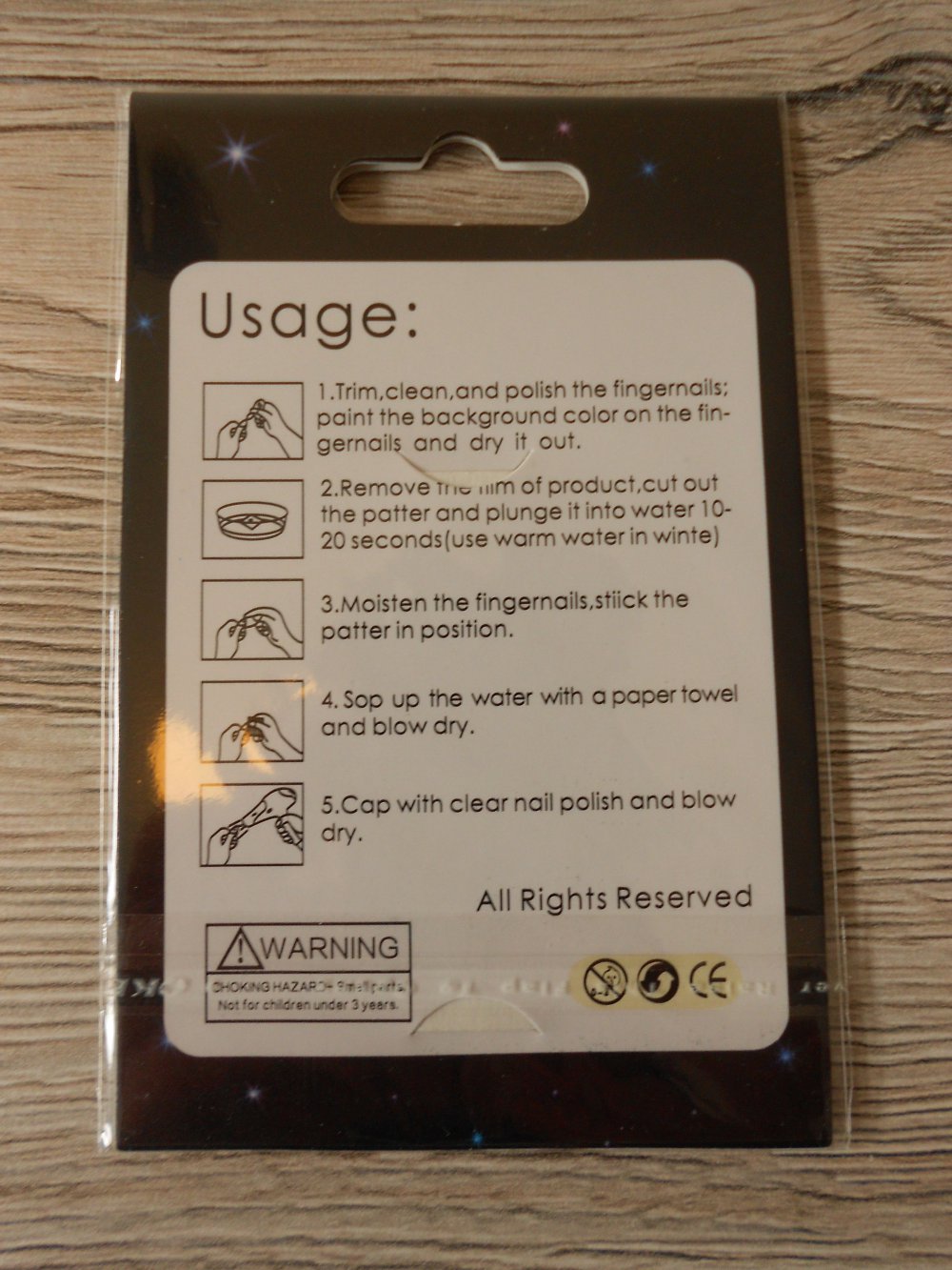 Nagelsticker Water decals blaue Rosen für Nail-Art Nageldesign