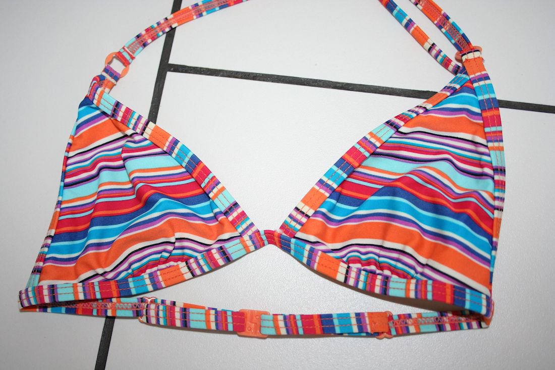 bunt gestreifter Bikini Gr.140 - Firefly - (sehr) gut - Mädchen - orange