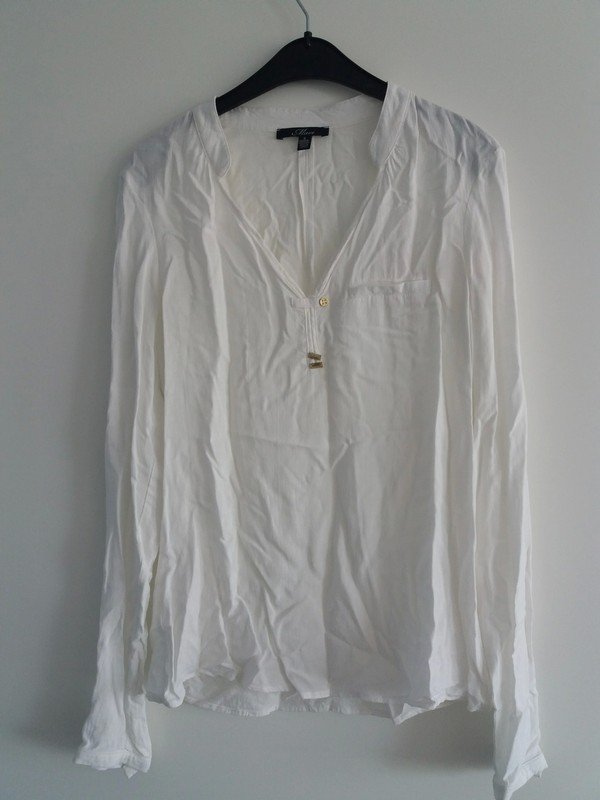  Weiße lockere Bluse von Mavi  Mavi Bluse weiß mit goldenen Details