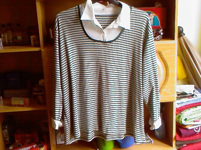 Bluseshirt 2 in 1 gestreift Gr.56/58