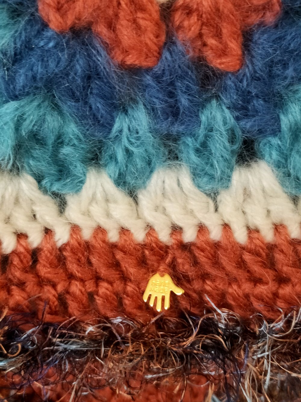 Weste Hippie Unikat Wolle Mohair M/L bunt neu 