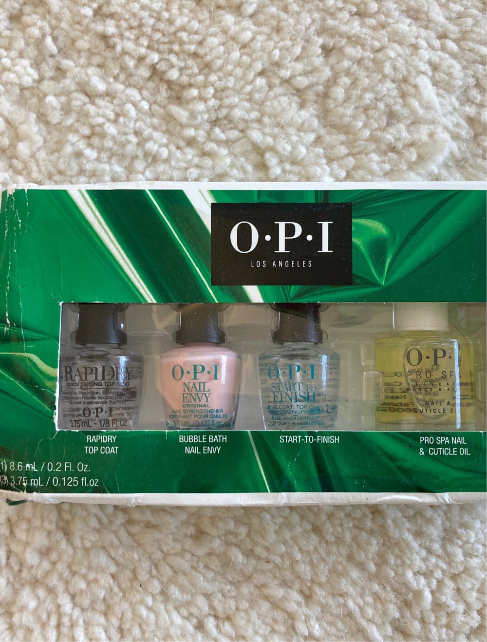 Opi Nagellack Set Top coat rapid dry bubble bath cuticle oil