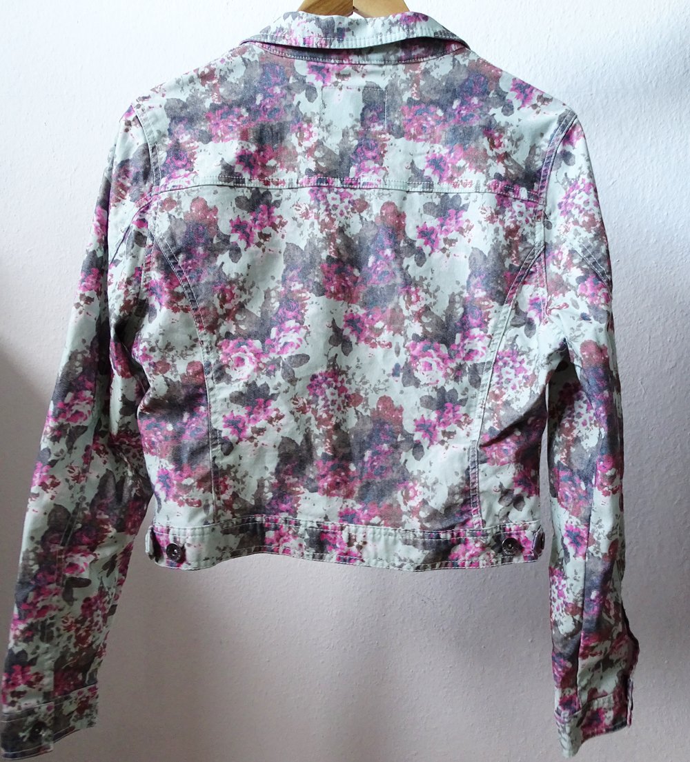 Jeansjacke Blumen mint 42