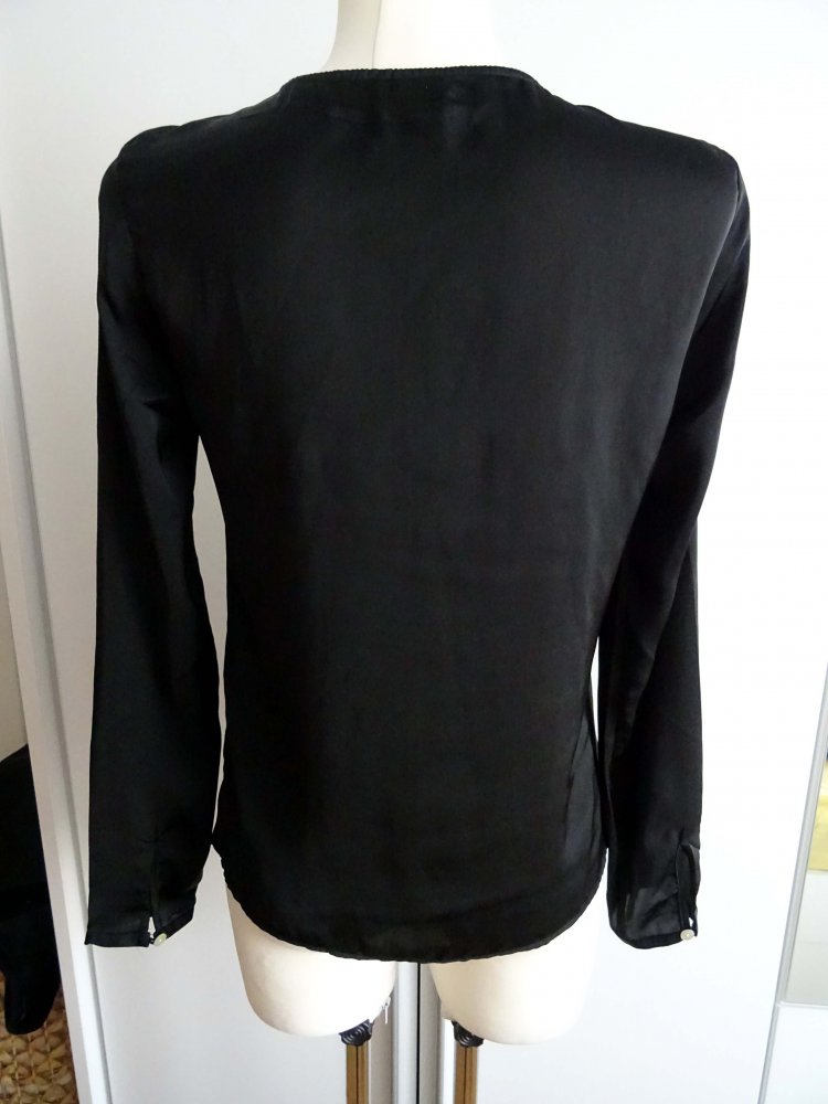 schwarze Satinbluse -NEU-