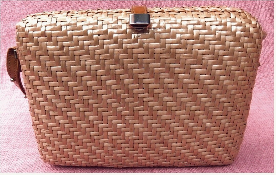 RODO Pochette Design Damen-Tasche , Bast-geflochten - maisfarbig