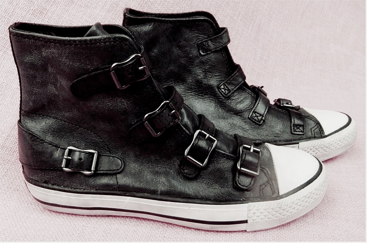 Leder-Sneaker von ASH - Größe 38 - dunkelgrau 