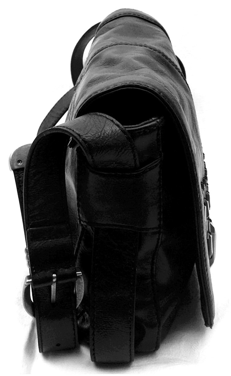 Esprit Damen-Umhänge-Tasche - schwarz mit Metallbesatz