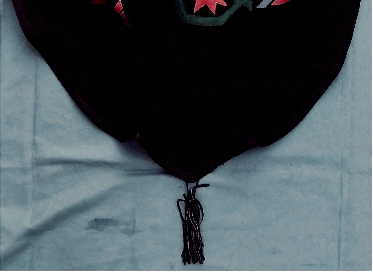 Macht den Winter bunt ; einzigartige Schurwoll-Jacke mit farbigem Lederbesatz - Größe 42 / 44