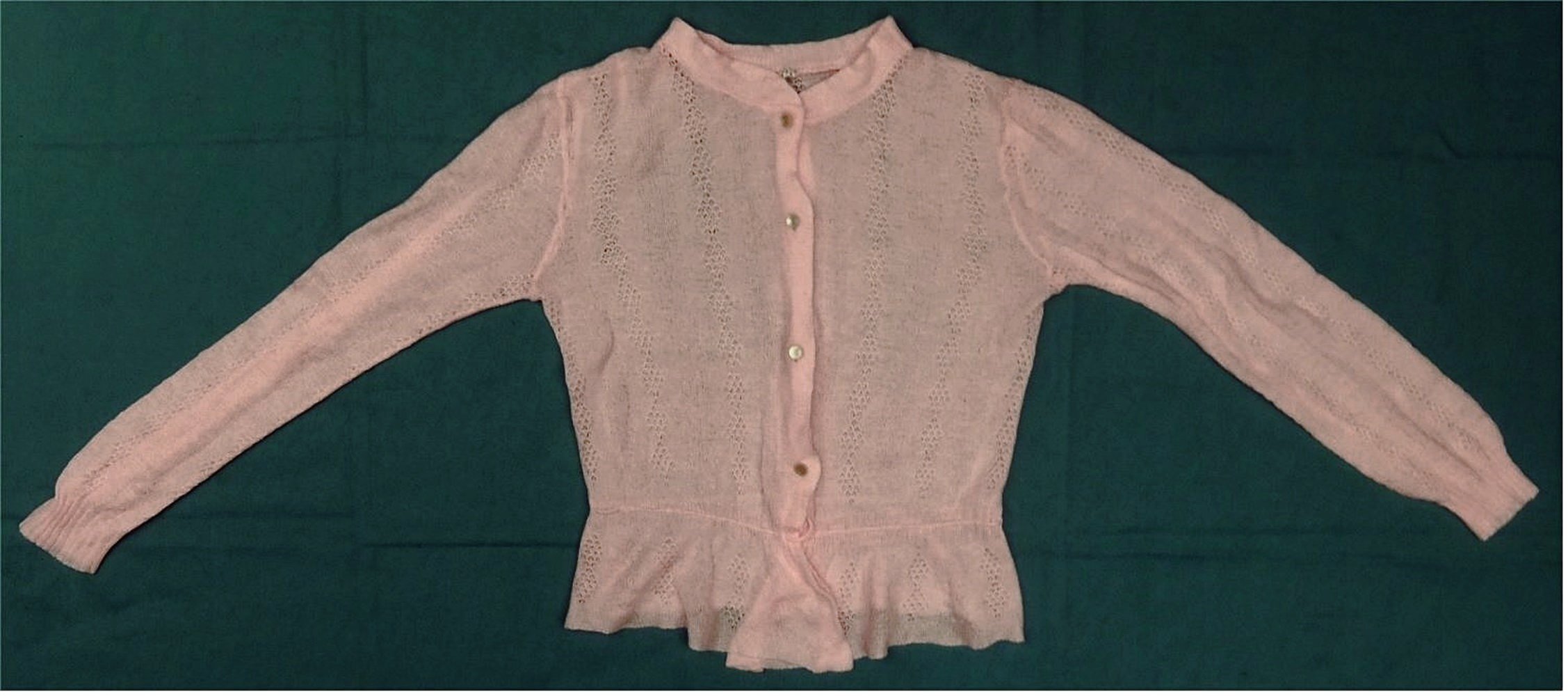 leichte Sommer-Strickjacke in rosa - Größe 44/46 - Polyacryl