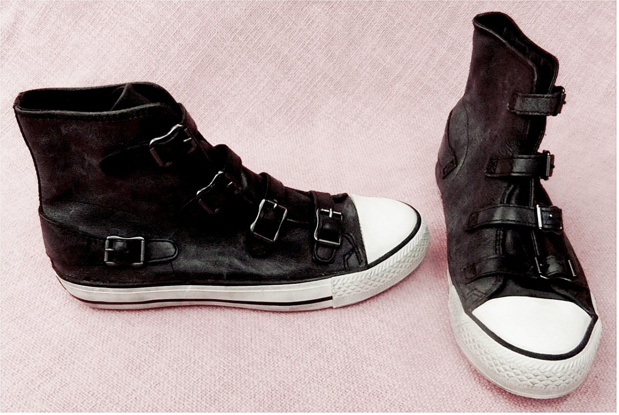 Leder-Sneaker von ASH - Größe 38 - dunkelgrau 