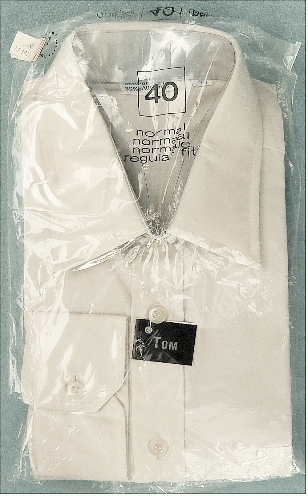 Neu : TOM Herrenhemd Oberhemd Businesshemd Hemd Cityhemd - Gr. 40 hellbeige