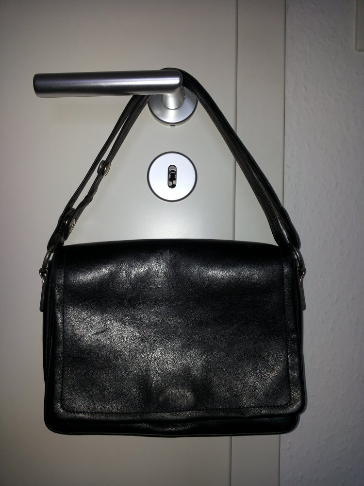Umhängetasche/Handtasche 2in1 Echtleder schwarz