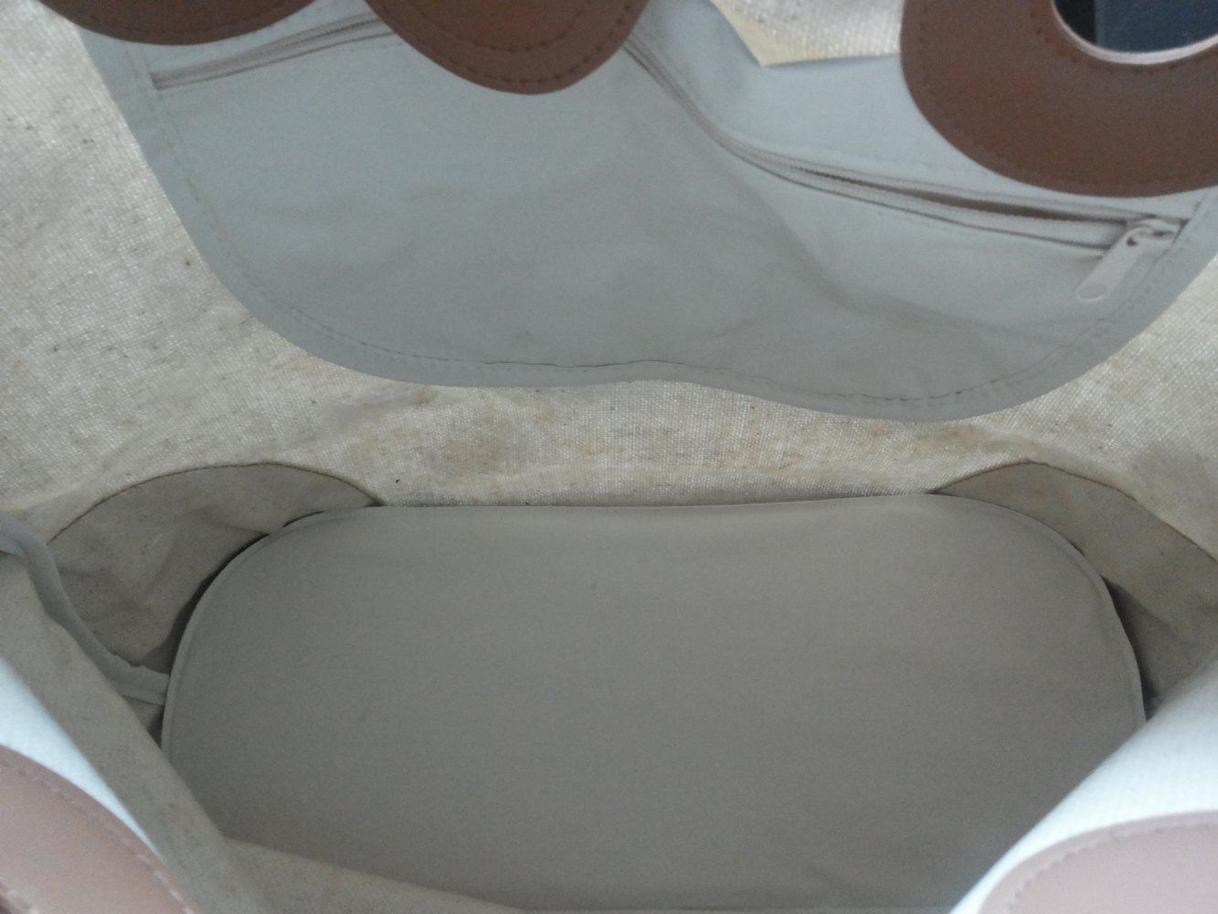 Große Tasche Shopper aus leinenartigem Stoff