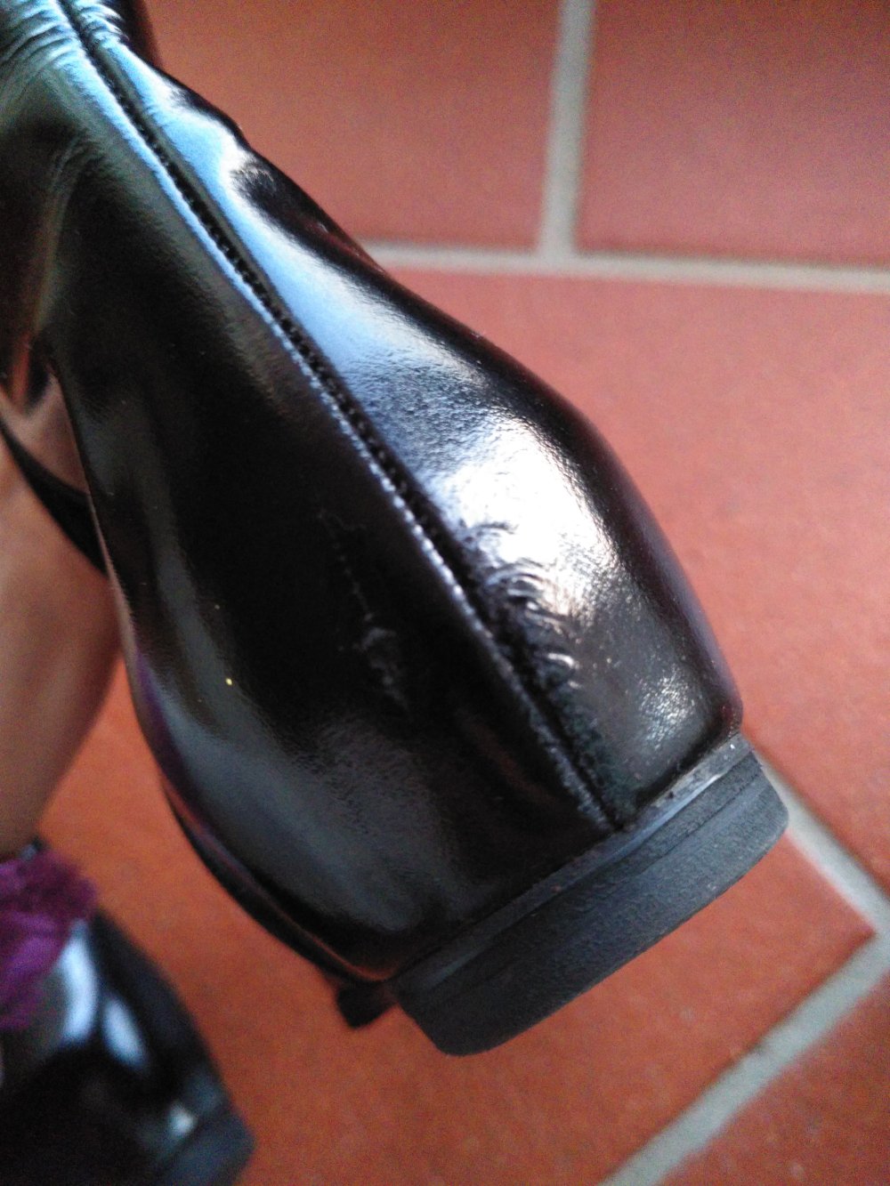 Flache Stiefel Echtleder mit Schleife *echt vintage*