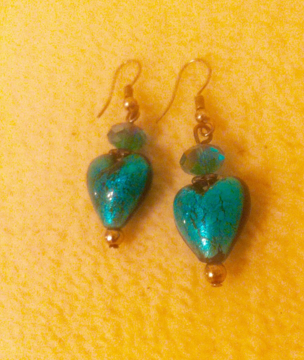 echt MURANO - Herz-Ohrhänger, neu