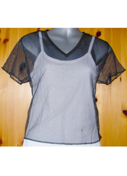 Netzshirt Fishnet Shirt Oberteil schwarz Gothic