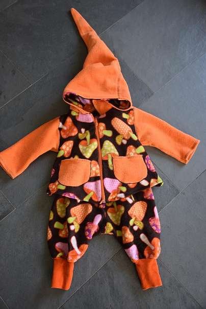 Dawanda - Fleecekombination mit Zipfelkapuze handmade 68-74